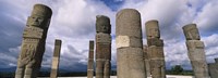 Low angle view of clouds over statues, Atlantes Statues, Temple of Quetzalcoatl, Tula, Hidalgo State, Mexico Fine Art Print