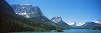 Lake in front of mountains, St. Mary Lake, US Glacier National Park, Montana Fine Art Print