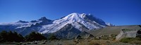 Mountain covered with snow, Mt Rainier, Mt Rainier National Park, Pierce County, Washington State, USA by Panoramic Images - 28" x 9"