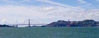 Boats sailing near a suspension bridge, Golden Gate Bridge, San Francisco Bay, San Francisco, California, USA Fine Art Print