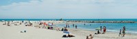 Tourists on the beach, Saintes-Maries-De-La-Mer, Bouches-Du-Rhone, Provence-Alpes-Cote d'Azur, France Fine Art Print