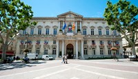 Facade of a building, Hotel de Ville, Place de l'Horloge, Avignon, Vaucluse, Provence-Alpes-Cote d'Azur, France by Panoramic Images - 16" x 9"