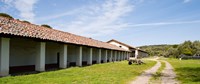 Colonnade of a building, Mission La Purisima Concepcion, Santa Barbara County, California, USA Fine Art Print