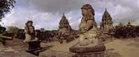 Statues in 9th century Hindu temple, Indonesia Fine Art Print