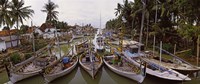 Fishing boats in small village harbor, Madura Island, Indonesia Fine Art Print