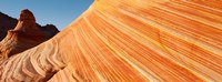 Orange sandstone rock formations, The Wave, Coyote Buttes, Utah, USA Fine Art Print