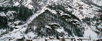 Houses in a village in winter, Tasch, Valais Canton, Switzerland Fine Art Print