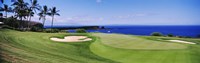 Golf course at the oceanside, The Manele Golf course, Lanai City, Hawaii Fine Art Print