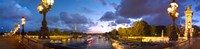 360 degree view of the Pont Alexandre III bridge at dusk, Seine River, Paris, Ile-de-France, France Fine Art Print