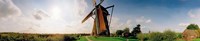 Windmill in a farm, Netherlands Fine Art Print