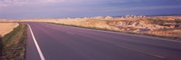 Road passing through the Badlands National Park, South Dakota Fine Art Print