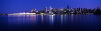 Vancouver skyline at night, British Columbia, Canada Fine Art Print