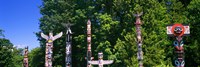 Totem poles in a a park, Stanley Park, Vancouver, British Columbia, Canada Fine Art Print