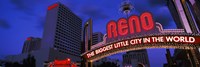 Low angle view of the Reno Arch at dusk, Virginia Street, Reno, Nevada, USA 2013 Fine Art Print