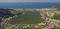Elevated view of Lagoa Rodrigo de Freitas and Ipanema from Corcovado, Rio De Janeiro, Brazil Fine Art Print