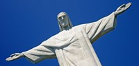 Low angle view of the Christ The Redeemer, Corcovado, Rio De Janeiro, Brazil Fine Art Print