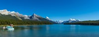 Lake with mountains in the background, Maligne Lake, Jasper National Park, Alberta, Canada Fine Art Print
