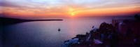 Town at sunset, Santorini, Cyclades Islands, Greece by Panoramic Images - 27" x 9"