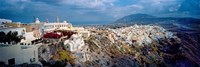 Buildings along rugged hillside, Santorini, Greece Fine Art Print