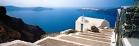 Steps leading to church, Santorini, Cyclades Islands, Greece Fine Art Print