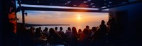 People looking at sunset, Santorini, Cyclades Islands, Greece Fine Art Print