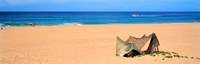 Tent on the beach, Polihale State Park, Kauai, Hawaii, USA Fine Art Print