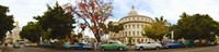 Vintage cars parked on a street, Havana, Cuba Fine Art Print