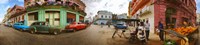 360 degree view of street scene, Havana, Cuba Fine Art Print