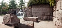 Engraved memorial wall, Franklin Delano Roosevelt Memorial, Washington DC, USA Fine Art Print