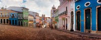Colorful buildings, Pelourinho, Salvador, Bahia, Brazil Fine Art Print