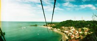 Zip line ropes for zip inning over the beach, Morro De Sao Paulo, Tinhare, Cairu, Bahia, Brazil Fine Art Print