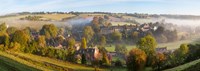 High angle view of a village, Naunton, Cotswold Hills, Gloucestershire, England Fine Art Print