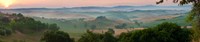 High angle view of the valley at sunset, Val d'Orcia, Tuscany, Italy Fine Art Print