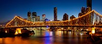 Bridge across a river, Story Bridge, Brisbane River, Brisbane, Queensland, Australia Fine Art Print