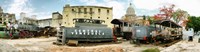 Old trains being restored, Havana, Cuba Fine Art Print