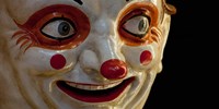 Close-up of a clown at a shop, El Ingenio, Barcelona, Catalonia, Spain Fine Art Print
