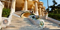 Steps at Park Guell, Barcelona, Catalonia, Spain Fine Art Print