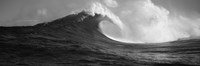 Waves in the sea, Maui, Hawaii (black and white) Fine Art Print