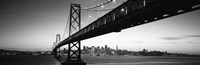 Bay Bridge in black and white, San Francisco Bay, San Francisco, California, USA by Panoramic Images - 28" x 9"