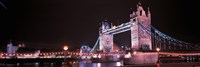 Tower Bridge London England at Night Fine Art Print