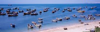 Fishing boats at a harbor, Mui Ne, Vietnam Fine Art Print