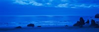 Ocean at night, Bandon State Natural Area, Bandon, Coos County, Oregon Fine Art Print