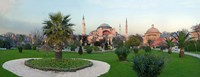 Formal garden in front of a church, Aya Sofya, Istanbul, Turkey Fine Art Print