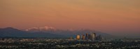 High angle view of a city at dusk, Los Angeles, California, USA by Panoramic Images - 34" x 12"