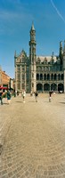 Tourists at a market, Bruges, West Flanders, Flemish Region, Belgium Fine Art Print