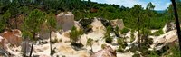 High angle view of eroded red cliffs, Roussillon, Vaucluse, Provence-Alpes-Cote d'Azur, France Fine Art Print