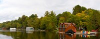 Cottages at the lakeside, Lake Muskoka, Ontario, Canada Fine Art Print