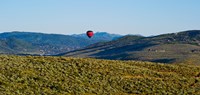 Hot air balloon flying in a valley, Park City, Utah, USA Fine Art Print
