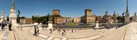Tourists at town square, Palazzo Venezia, Piazza Venezia, Rome, Lazio, Italy Fine Art Print
