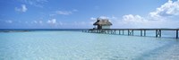 Jetty and Dive Shack at Tikehau Village, Tuamotu Archipelago, French Polynesia Fine Art Print